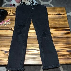 black flair ripped jeans